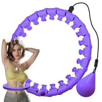 Hula hop riņķis ar svaru un masāžas elementiem, regulējams, violets