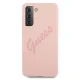 Guess Samsung Galaxy S21+ vāciņš Silicone Vintage Script, rozā