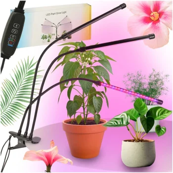 LED augu audzēšanas lampa ar 3 elastīgiem atzariem, 50W