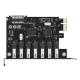 Orico ORICO-PVU3-7U-V1 PCI-E 7x USB 3.0 paplašināšanas karte Melna