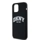 DKNY iPhone 12 / 12 Pro vāciņš Liquid Silicone White Printed Logo MagSafe, melns