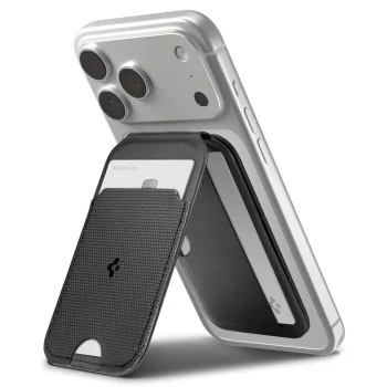 Spigen S314-2 Slim Fold Tripod Wallet MagSafe maciņš telefonam, melns