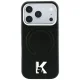Karl Lagerfeld vāciņš iPhone 18 Pro / 17 Pro Grained Embossed Ring & Kameo MagSafe, melns