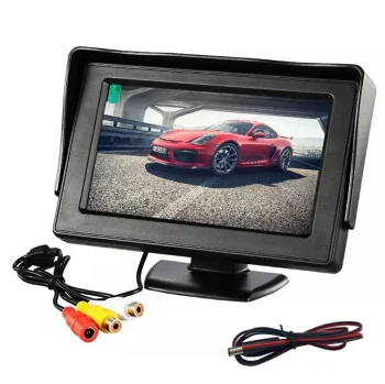 Atpakaļskata kameras monitors 4,3 collu LCD, melns