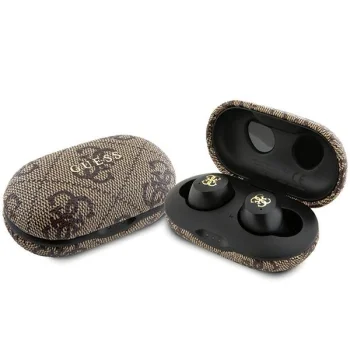 Bezvadu austiņas Guess 4G Metal TWS Bluetooth ENC, brūnas