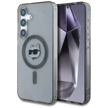 Karl Lagerfeld Button Choupette MagSafe vāciņš Samsung Galaxy S25 melns