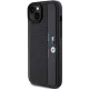 BMW Perforated Tricolor Line vāciņš iPhone 15 Plus / 14 Plus, melns