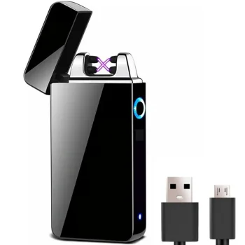 Kompaktas plazmas šķiltavas ar USB uzlādi, melnas