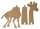 Koka bērnu auguma mērītais - 125 cm - Dzeltena žirafe l Wooden Height Chart for Children - 125 cm - Yellow Giraffe
