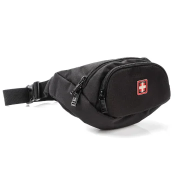 Skriešanas Vingrošanas Jostas Pleca Soma SWISSBAGS LUZERN 3L, Melna | Outdoor Travel Running Bumbag