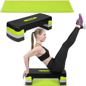 Neo-Sport NS-400 3 līmeņu fitnesa steps, zaļš