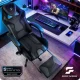 Spēļu krēsls ar kāju balstu Specter Sofotel ergonomisks, melns