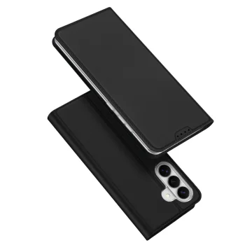 Dux Ducis Samsung Galaxy S26 Plus atverams vāciņš maciņš grāmatiņa Skin Pro, melns