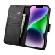 iCarer atverams ādas maciņš iPhone 14 Plus 2in1 ar RFID aizsardzību, melns (WMI14220727-BK)