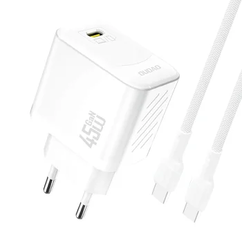 Dudao A28C 45W GaN lādētājs ar USB-C kabeli, balts