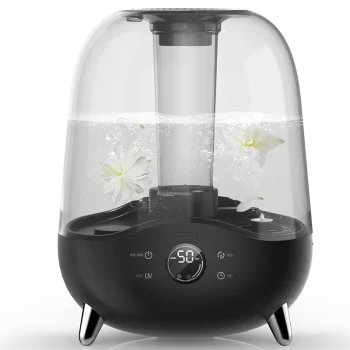 Deerma F327W ultraskaņas gaisa mitrinātājs, 5L, melns/caurspīdīgs