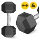 4FIZJO sešstūra tērauda hantele HEX 10 kg, melna
