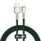 USB uz Lightning kabelis Baseus Cafule CALJK-A06 2.4A 1m Zaļš