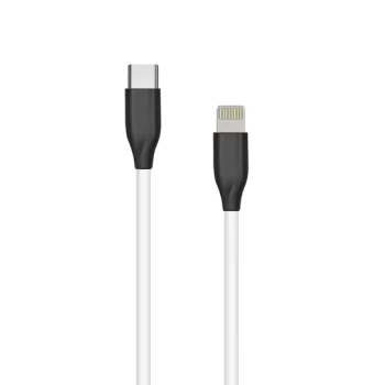Extra Digital silikona kabelis USB Type-C - Lightning, 1m, balts