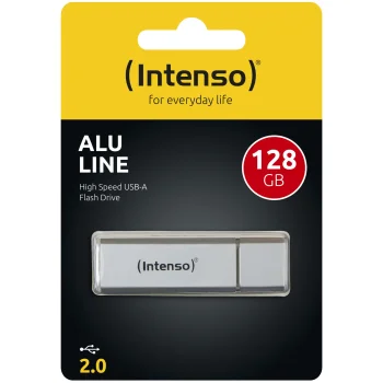 USB zibatmiņa Intenso Alu Line 128 GB USB 2.0, sudraba krāsā