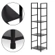 ModernHome LOFT metāla plaukts ar 4 plauktiem, melns