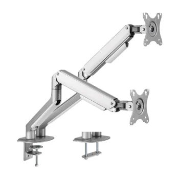 Divu Monitoru Atsperes Galda Kronšteins 17"-32" 9kg Sudraba