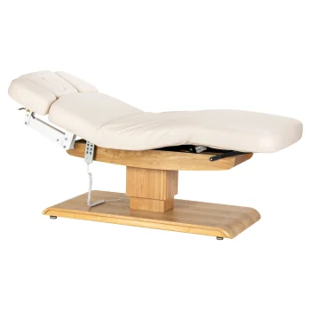 Elektriskā SPA kušete Sillon Relax, krēmkrāsas ar gaiša koka pamatni