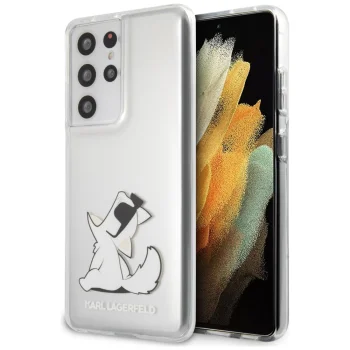 Karl Lagerfeld Samsung Galaxy S21 Ultra vāciņš Choupette Fun, caurspīdīgs