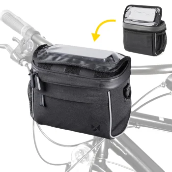 Wozinsky WBHBB-01 velosipēda stūres un pleca soma, 4L, melna