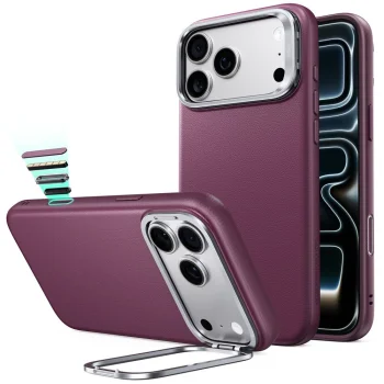 ESR Atelier Kickstand MagSafe vāciņš iPhone 18 Pro / 17 Pro, bordo