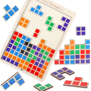 Bakalu koka loģikas spēle Tetris kluči KZ0952