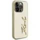 Karl Lagerfeld Wrinkled Metal Signature iPhone 15 Pro vāciņš, zelta