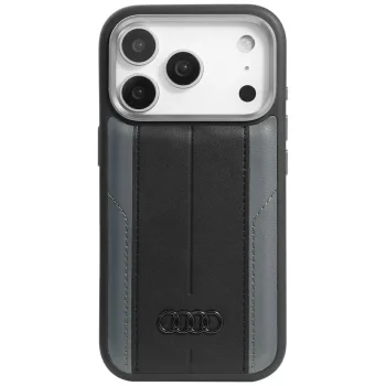 Audi A6 Synthetic Leather MagSafe vāciņš priekš iPhone 17 Pro, melns