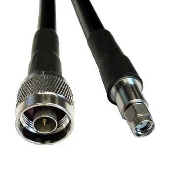 LMR-400 antenas kabelis 2m, N-male uz RP-SMA-male, melns