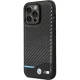 BMW iPhone 13 Pro Max vāciņš Leather Carbon, melns