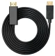 DisplayPort uz HDMI kabelis, 1.8m, 4K atbalsts, Melns