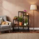ModernHome 4 plauktu puķu statīvs, lofta stils