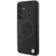 BMW Samsung Galaxy S24 vāciņš Leather Half Textured & Circle MagSafe, melns