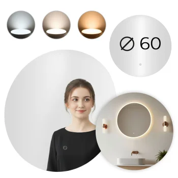 ModernHome apaļš LED vannas istabas spogulis 60 cm