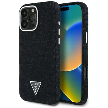 Guess vāciņš iPhone 16 Pro Max ar MagSafe atbalstu, melns