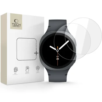 Tech-Protect Glass Fit+ aizsargstikls Samsung Galaxy Watch 8 44 mm, 2 gab., caurspīdīgs