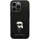 Karl Lagerfeld iPhone 13 / 13 Pro vāciņš Silicone Ikonik Metal Pin, melns