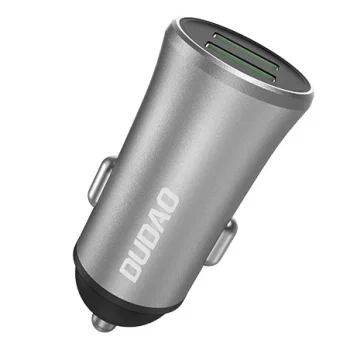 Dudao R6S viedais auto lādētājs 2x USB 3.4A, Sudraba