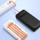 Dudao K6Pro ārējais akumulators 10000mAh ar iebūvētiem kabeļiem, balts