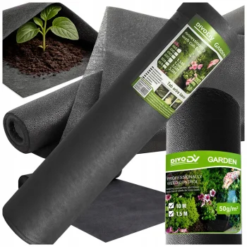 DIVODV Pretnezāļu Agroplēve 50g/m² 1.5m x 50m, Melna