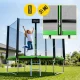 4FIZJO CLASSIC dārza batuts ar tīklu un kāpnēm 312 cm 10 FT, zaļi melns