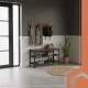 Ruhhy apavu plaukts ar drēbju pakaramo 73 cm, melns