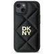 Telefona vāciņš DKNY Quilted Stack Logo Apple iPhone 15, melns