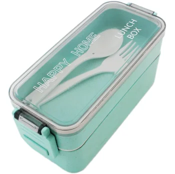 Pusdienu kārba Lunch Box 750ml ar galda piederumiem, zaļa