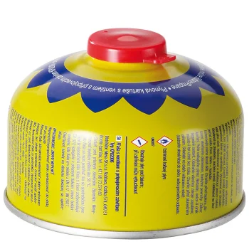 Gāzes kasetne ar vārstu un vītni tūristu plītij PB 100g | Gas cartridge with valve and thread for tourist stove